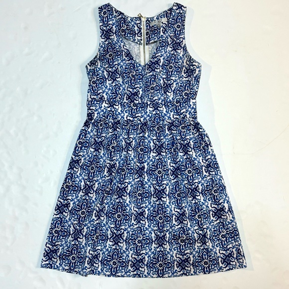 Milly for Design Nation Blue & White Sleeveless Dress 10 - Picture 4 of 12